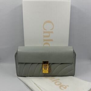 Chloe drew bijou quited leather turn lock wallet 25084